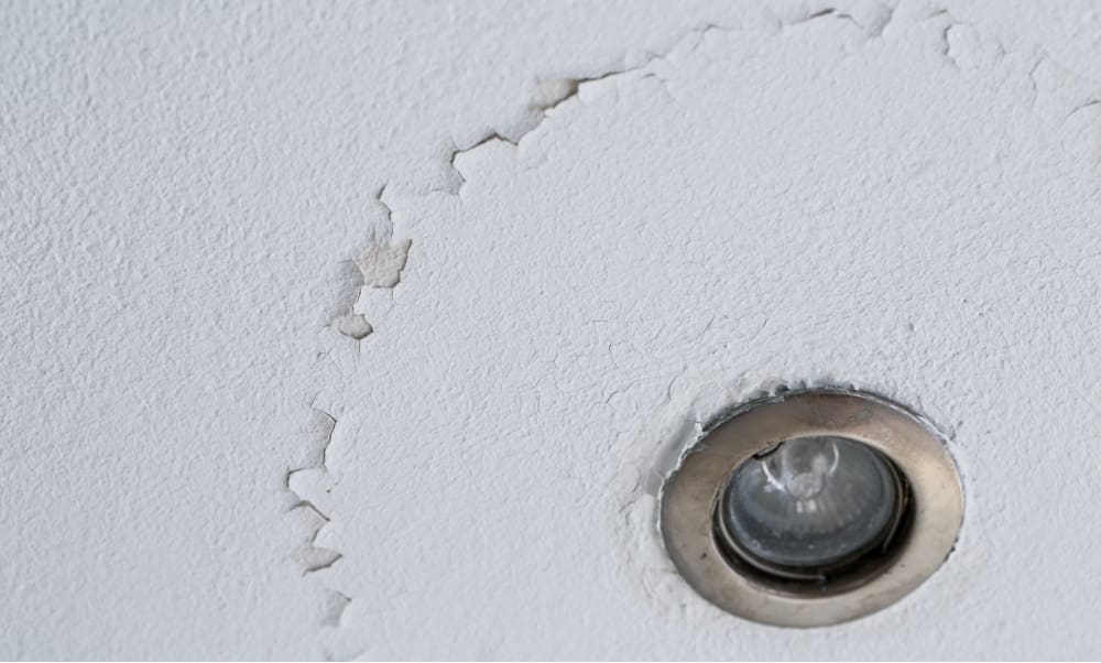 Cracked Ceiling Showing Property Management Neglect