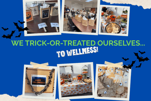 Workplace Wellness Ideas for Connecticut Business Owners. Collage of activities at V.F. McNeil Insurance.