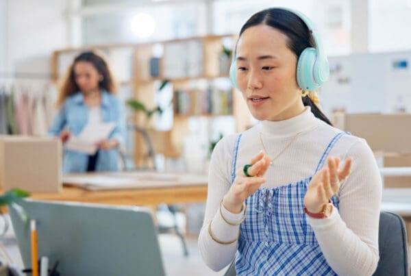 Confessions of a Business Insurance Agent. Business owner on consultation call with her business insurance agent.